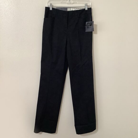 NWT Liz Claiborne Jackie Stretch Straight Leg Black Casual Pants 4 - Picture 1 of 10